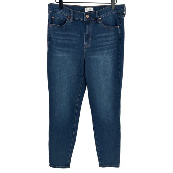 Nicole Miller Blue SoHo High Rise Dark Wash Skinny Jeans Casual Stretch 12 - Picture 1 of 12